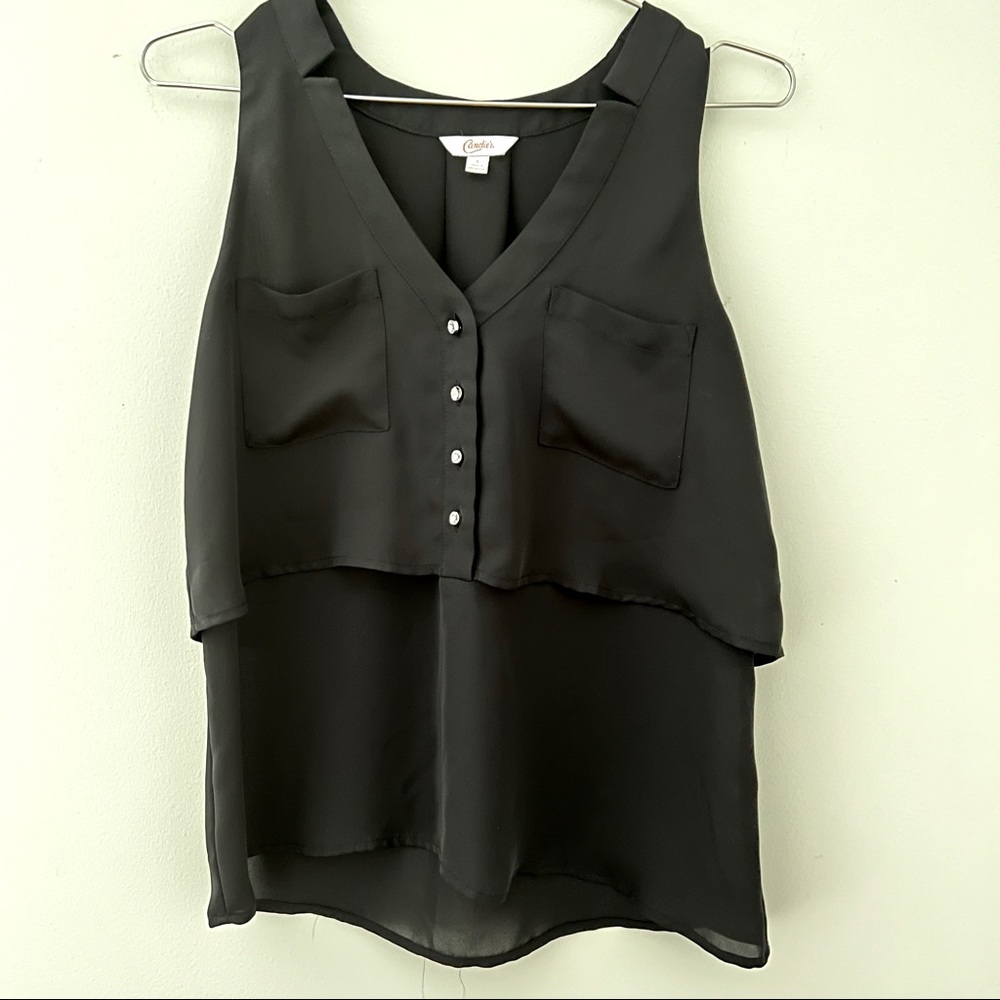 Candies Tiered Sleeveless Blouse